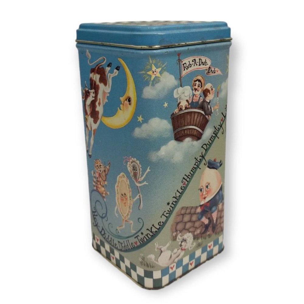 Mother Goose Nursery Rhymes 7 x 3 Vintage Decorative Lithograph Tin